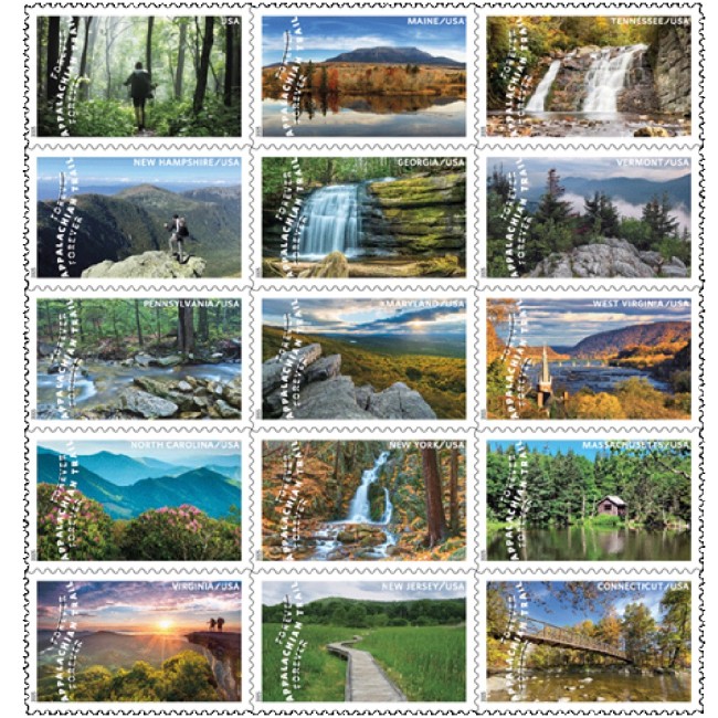 Appalachian Trail 2025 - 5 Sheets / 75 Pcs