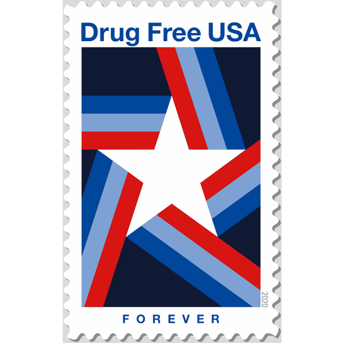 Drug Free 2020  - 5 Sheets / 100 Pcs