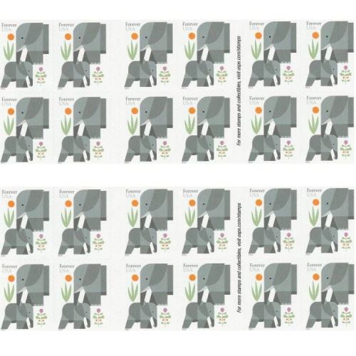 Elephants 2022 - 5 Sheets / 100 Pcs