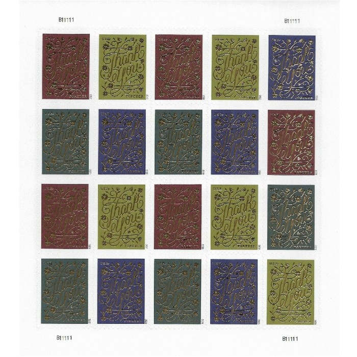 Thank You 2020 - 5 Sheets  / 100 Pcs