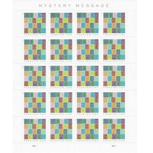 Mystery Message 2021 - 5 Sheets  / 100 Pcs