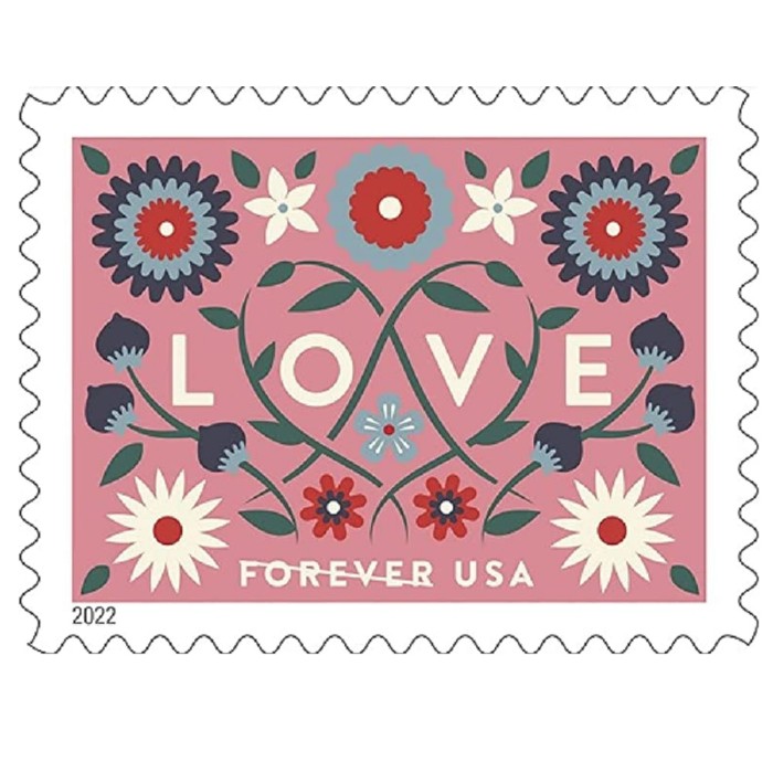 Love 2022 - 5 Sheets  / 100 Pcs