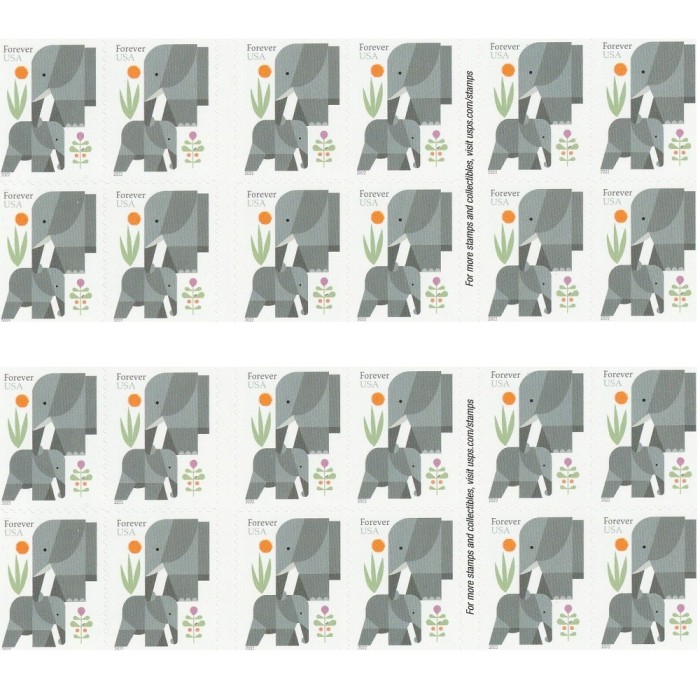 Elephants 2022 - 5 Booklets / 100 Pcs