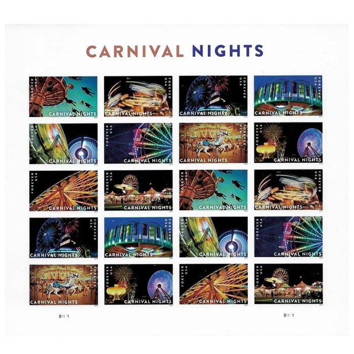 Carnival Nights 2024 - 5 Sheets  / 100 Pcs