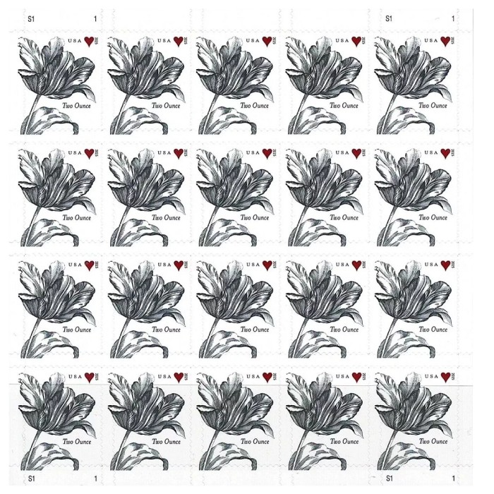 Vintage Tulip 2015 - 5 Sheets  / 100 Pcs