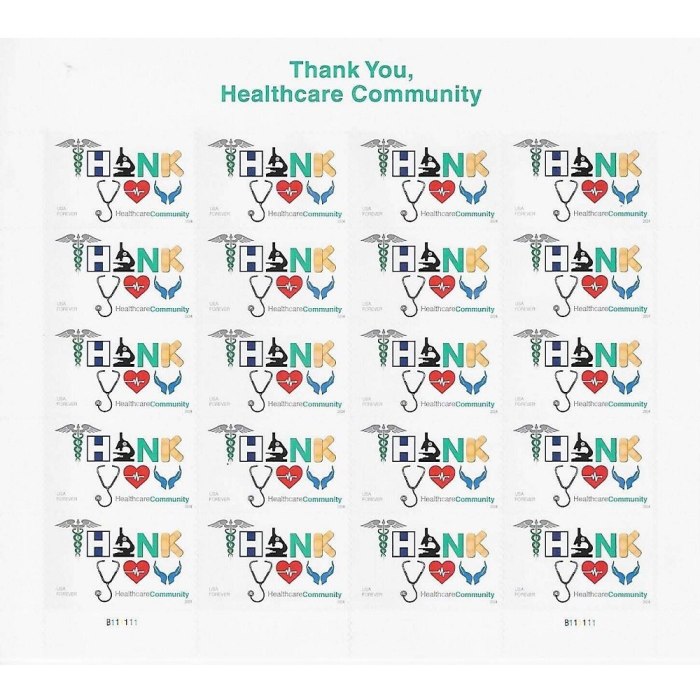 Thank You Healthcare Community 2024 - 5 Sheets  / 100 Pcs