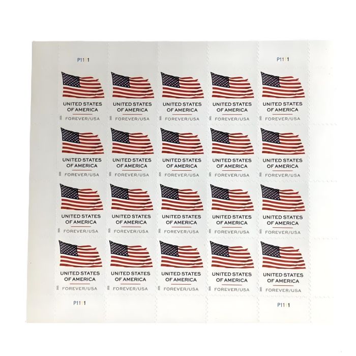 Flag 2025 Sheet - 5 Sheets  / 100 Pcs