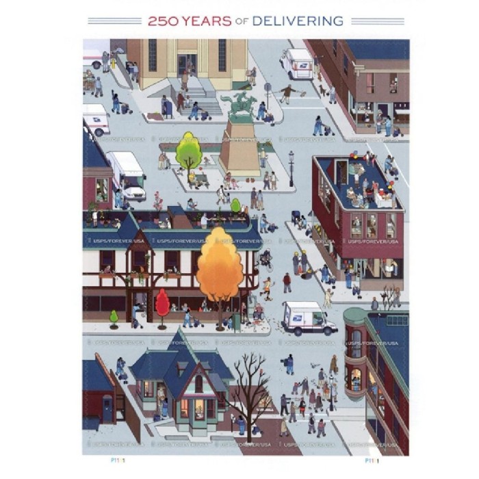 250 Years of Delivering 2025 - 5 Sheets  / 100 Pcs