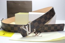 Super Perfect Quality LV Belts(100% Genuine Leather,Steel Buckle)-081