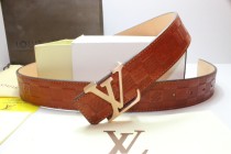 Super Perfect Quality LV Belts(100% Genuine Leather,Steel Buckle)-243