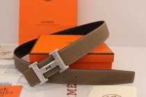 Super Perfect Quality Hermes Belts(100% Genuine Leather,Reversible Steel Buckle)-075