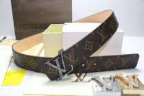 Super Perfect Quality LV Belts(100% Genuine Leather,Steel Buckle)-058