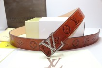 Super Perfect Quality LV Belts(100% Genuine Leather,Steel Buckle)-261