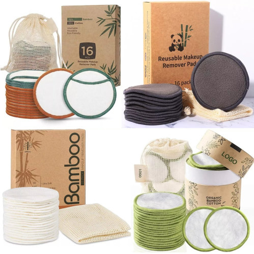 Reusable Cotton Rounds Washable Biodegradable Bamboo Makeup Remover Pads Wholesale US$0.2/pc