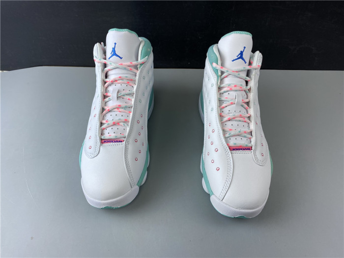 white soar green jordan 13