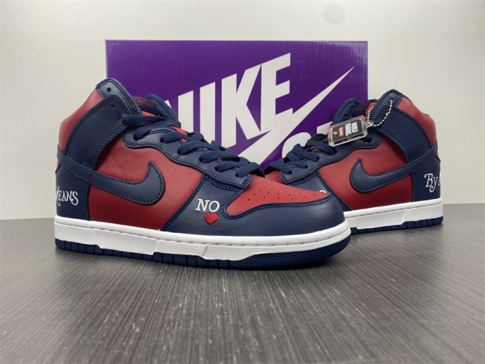 【Free shipping】SB Dunk High Supreme By Any Means Navy  DN3741-600