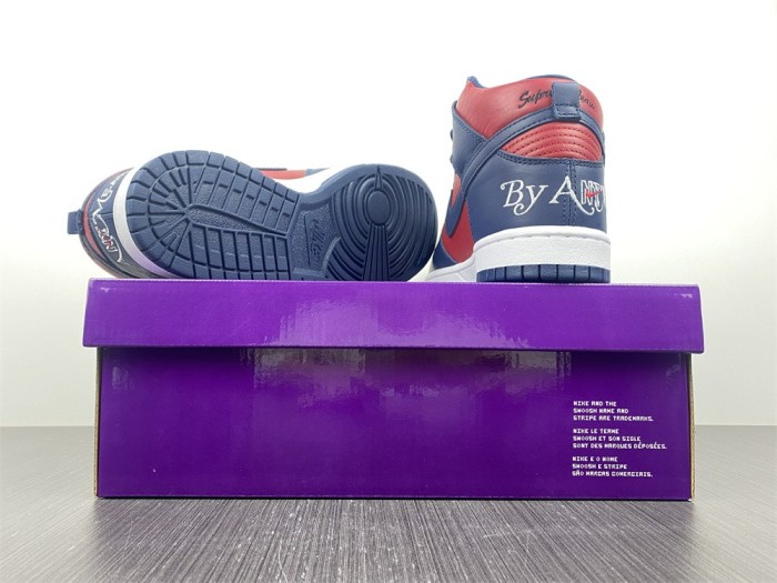 【Free shipping】SB Dunk High Supreme By Any Means Navy  DN3741-600