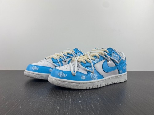 Dunk Low Triple White UNC Customized DD1503-109