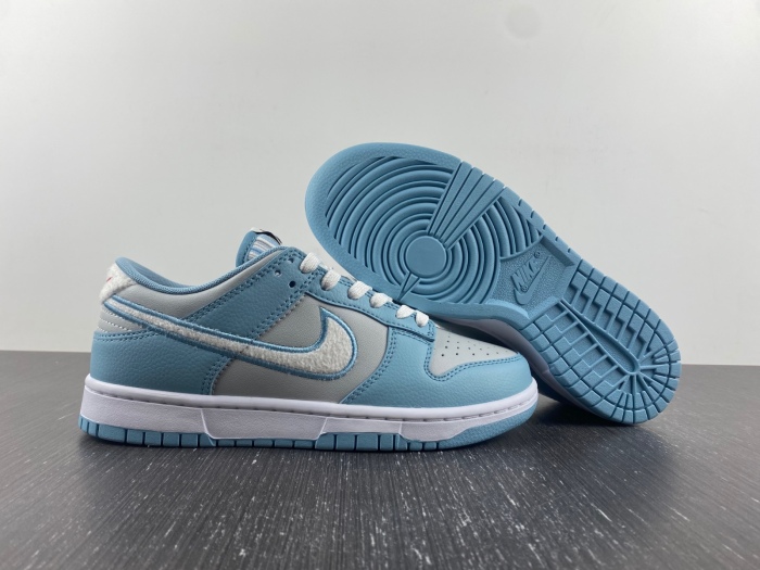 Dunk Low Retro Fleece Swoosh Worn Blue  FB1871-011