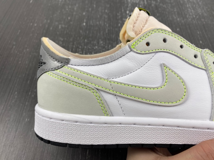 Air Jordan 1 Retro Low White Ghost Green Black  DM7837-103