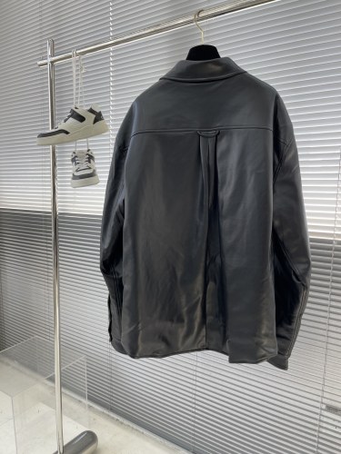 B*alenciaga Leather Jacket Top Quality D17 20231107-46