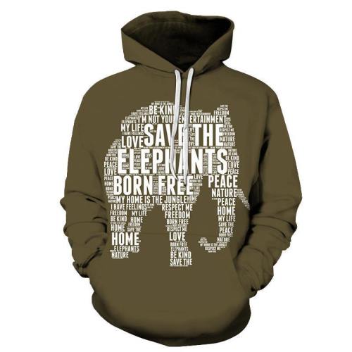 Saving Elephants 3D - Sweatshirt, Hoodie, Pullover