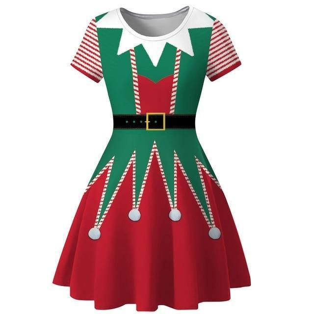 Charming Dress Women Winter Snowman Christmas Red S Notes Print Vintage Costume Swing Party Dress Robe Hiver Femme