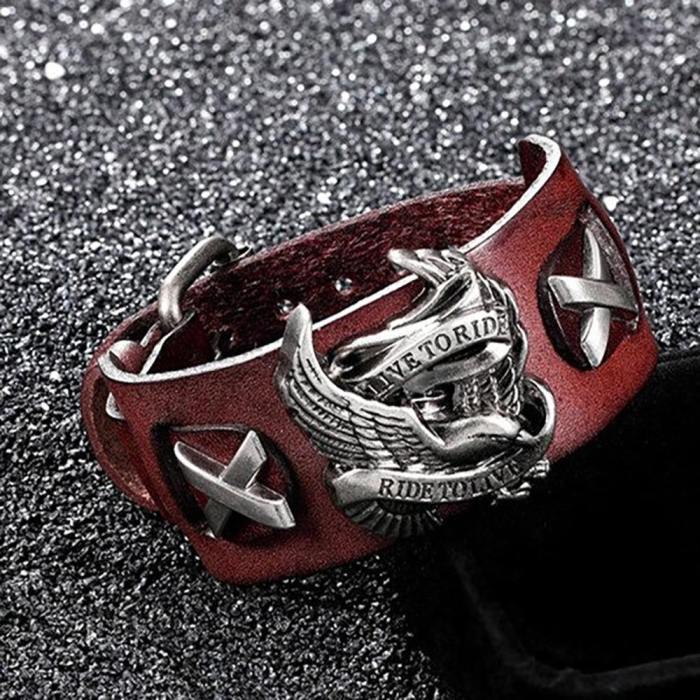 Punk Style Ride To Live Rider Bracelet