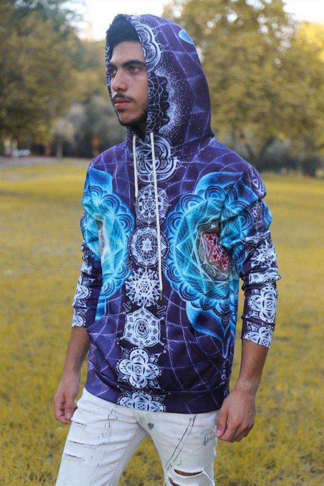Mens Hoodies 3D Printed Mandala Art Printing Sweatshirts