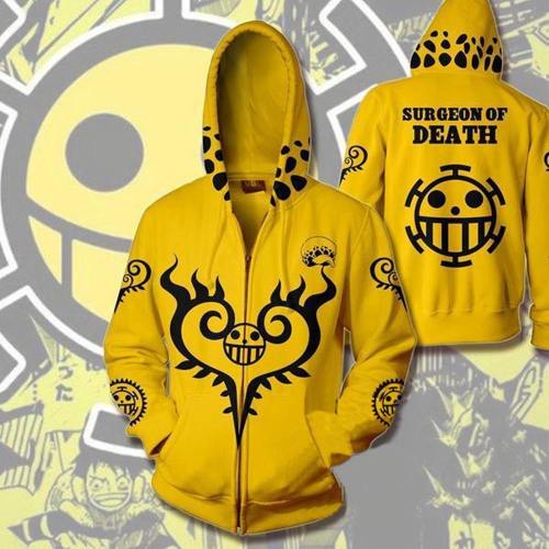 One Piece Hoodie - Trafalgar Law Zip Up Hoodie Csos308