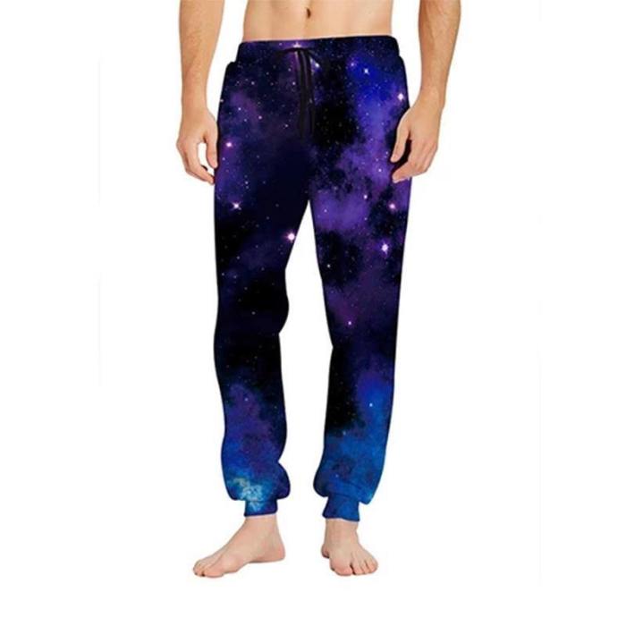 Mens Jogger Pants 3D Printing Galaxy Cosmic Pattern Trousers