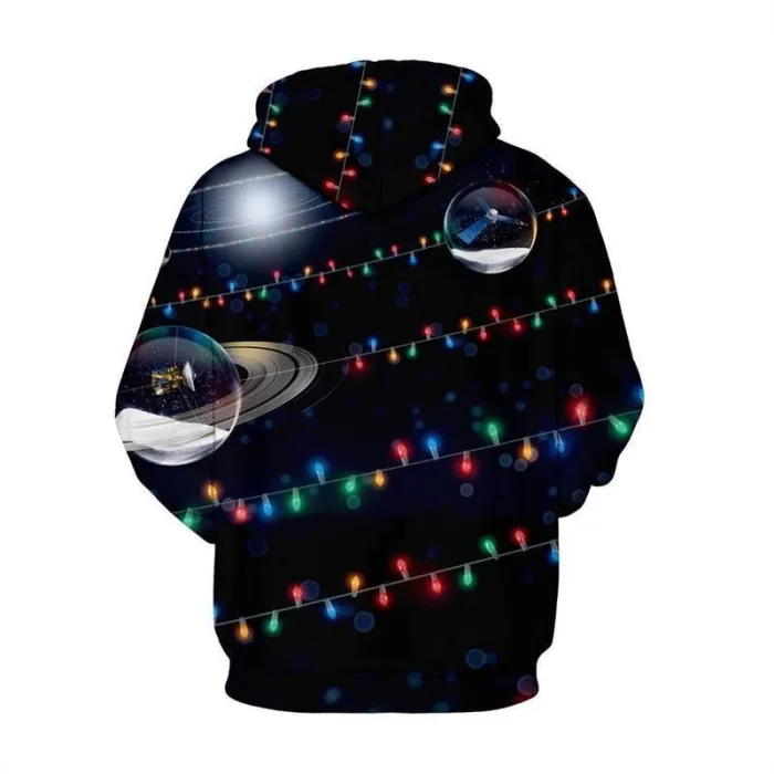 Mens Hoodies 3D Graphic Printed Merry Christmas Black Cat Pullover