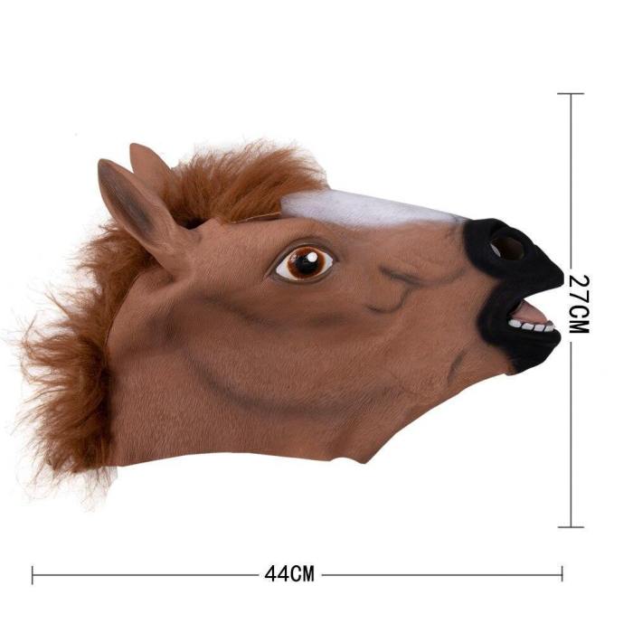 Funny Animal Horse Head Mask Cosplay Full Face Horse Latex Helmet Prop