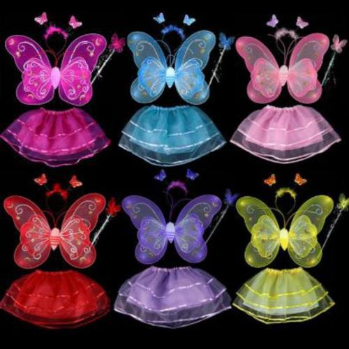 Butterfly Wing +Wand +Headband +Tutu Skirt Sets Hot Butterfly Wing