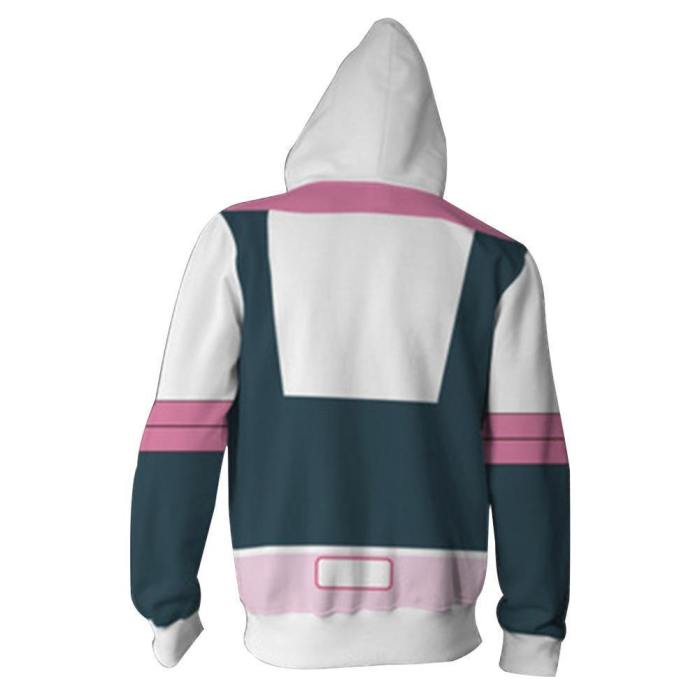 Unisex Ochaco Uraraka Hoodies My Hero Academia Zip Up 3D Print Jacket Sweatshirt New