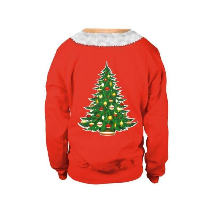 Womens Red Pullover Sweatshirt 3D Graphic Printing Merry Christmas Light Pattern