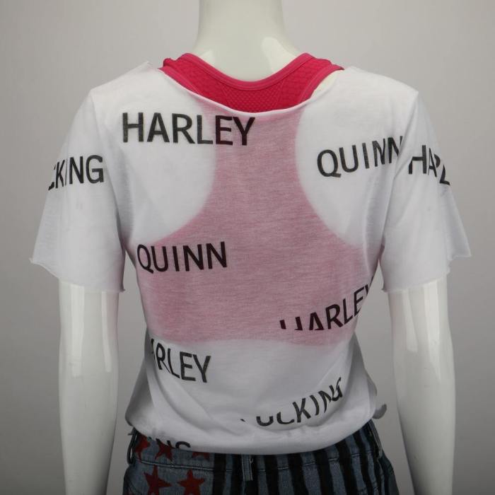Birds Of Prey Harley Quinn Vest Shorts T Shirt Set Costumes Cosplay