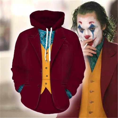 Movie Joker Arthur Fleck Hoodie Cosplay Hip Hop Hooded Sweatshirt Hooded Hoodie Costume Men Women Clohting Jackets Top