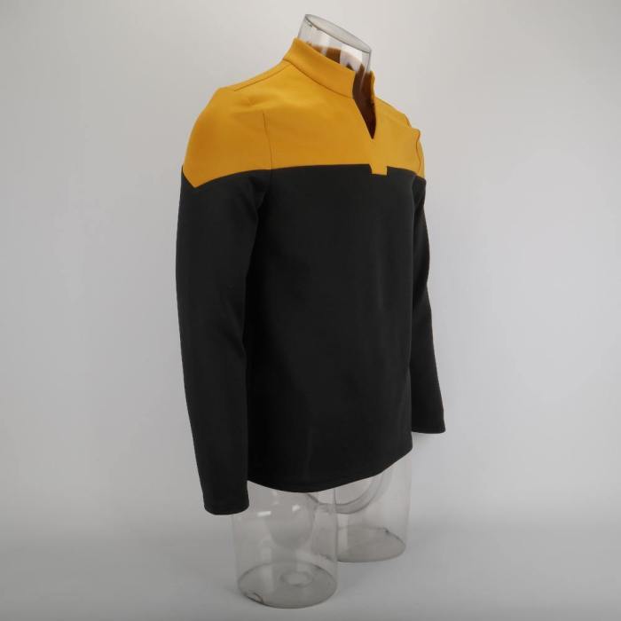 Cosplay  Star Picard Startfleet Uniform Trek New Engineering Gold Top Shirts St Costume Halloween Party Prop