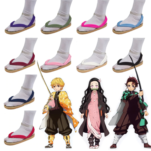 Anime Demon Slayer Kimetsu No Yaiba Geta Clogs Shoes Flip Flops Sandals