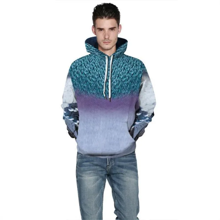 Mens Hoodies 3D Graphic Printed Abstract Eagle Pullover Hoodie