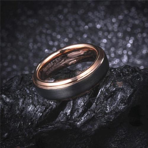 Black And Rosegold Tungsten Ring