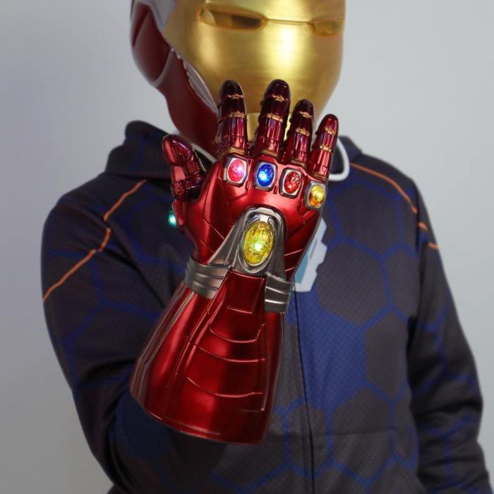 Avengers Endgame Iron Man Gauntlet Gloves Stone Movable Led Light Infinity War Glove Halloween Props