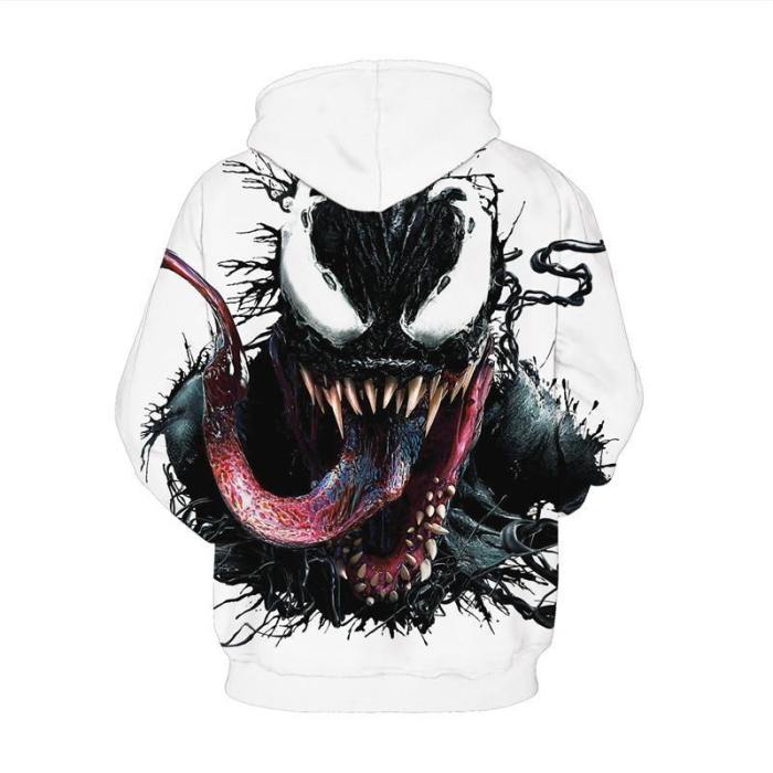Mens Hoodies 3D Graphic Printed Venom Movie Pullover