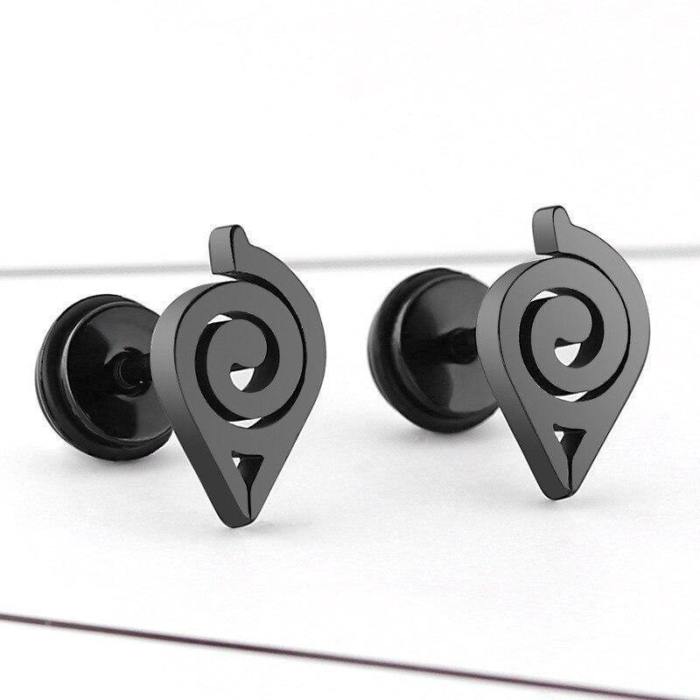 Anime Naruto Stainless Steel Stud Earrings Geometric Ear Jewelry Gifts