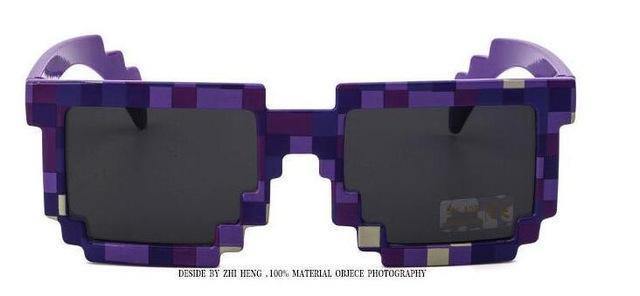 Girls Minecraft Glasses 8 Bit Pixel Kids Sunglasses Female Male Mosaic Sun Glasses Kids