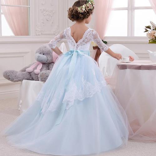 Flower Girl Dresses Kids Lace Formal Princess Party Holiday Bridesmaid Wedding Ball Gown
