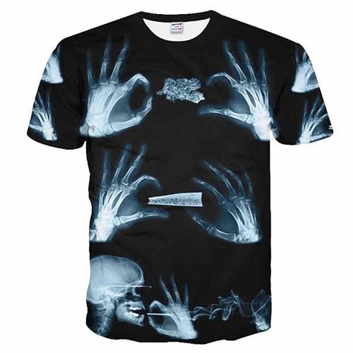 Skeleton Hand  Get High  Print Shirt