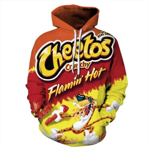 Unisex 3D Cheetos Print Pullover Hoodies Sweatshirt Hollween Hoodie