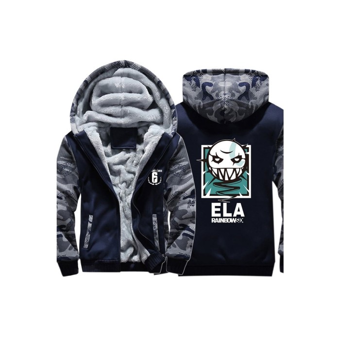 Tom Clancy'S Rainbow Six Siege Lesion Elas Hoodie Thich Windter Jacket Camouflage